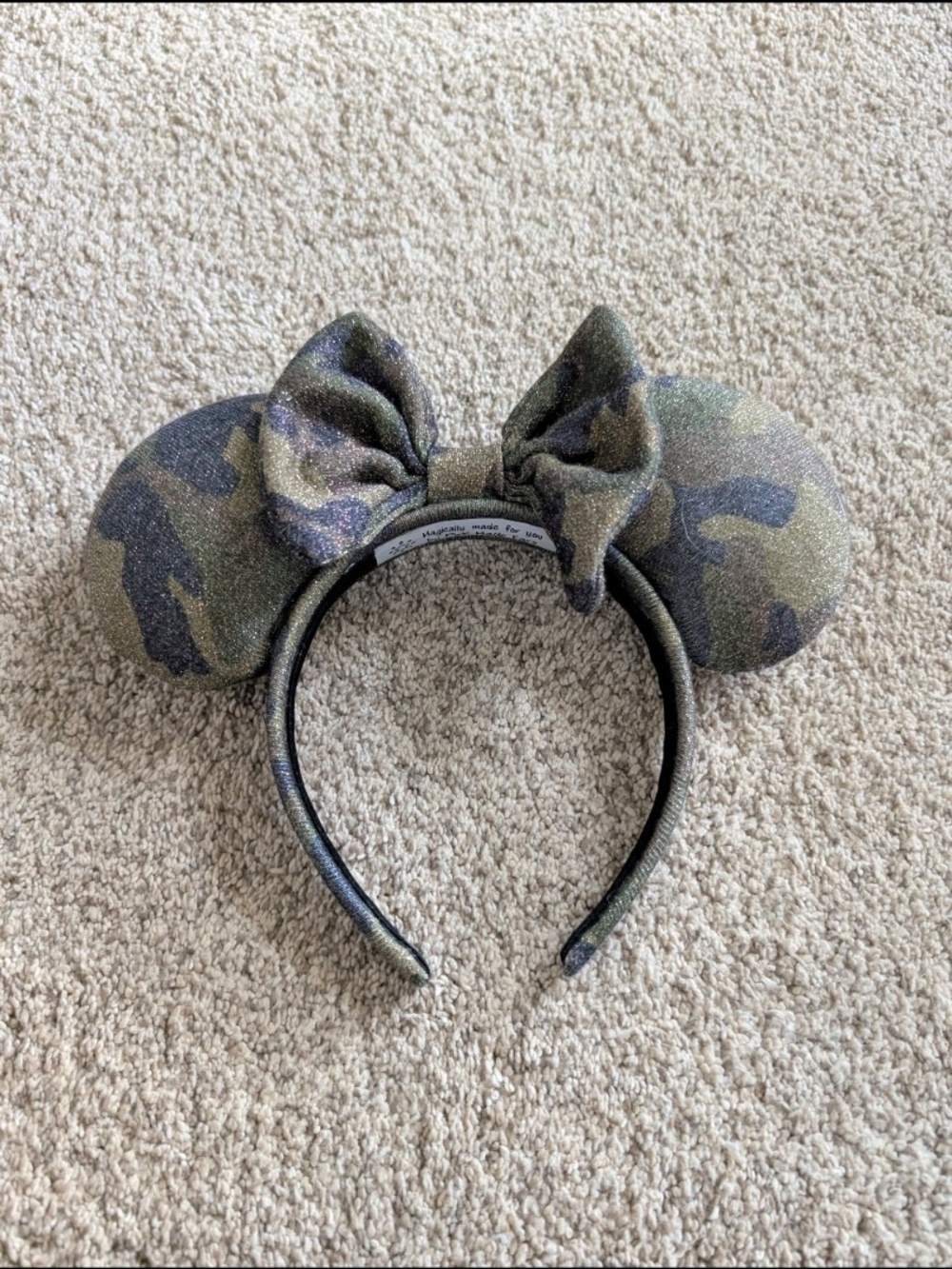 Girls' Glitter Camo Minnie Ear Headband - Green